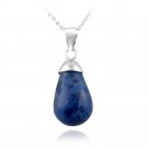 Sterling Silver Sodalite Raindrop Necklace P12746SD