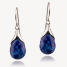 Sterling Silver Sodalite Teardrop Dangle Earrings E12745SD