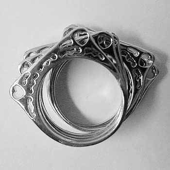 Sterling Silver Stackable Square Ring Set Size 8 R359-8
