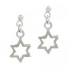 Sterling Silver Star of David Mini Dangle Earrings E9122