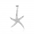 Sterling Silver Starfish Pendant with Cubic Zirconias Sterling Silver