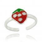 Sterling Silver Strawberry Enamel Toe Ring TR12300M