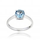 Sterling Silver Swiss Blue Topaz Solitaire Round Ring R11866SBT-10