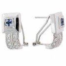 Sterling Silver Tanzanite & White CZ Drop Earrings E4235TZ