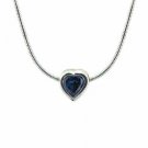 Sterling Silver Tanzanite CZ Bezel-Set Heart Pendant P4278TZ1