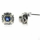 Sterling Silver Tanzanite CZ Filigree Earrings E4470TZ