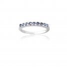 Sterling Silver Tanzanite CZ Semi-Eternity Band Ring Size 6 R13025TZ-6