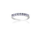 Sterling Silver Tanzanite CZ Semi-Eternity Band Ring Size 7 R13025TZ-7