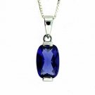 Sterling Silver Tanzanite CZ Solitaire Pendant P4509TZ