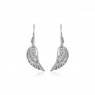 Sterling Silver Textured Angel Wing Earrings Sterling Silver