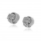 Sterling Silver Textured Love Knot Stud Style Earrings D59960273