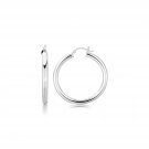 Sterling Silver Thick Rhodium Plated Polished Hoop Style Earrings (35mm) D68446505