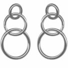 Sterling Silver Three Interlocked Circles Dangle Earrings E4303