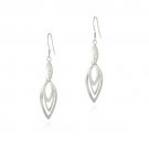 Sterling Silver Three Marquise Dangle Earrings E13074