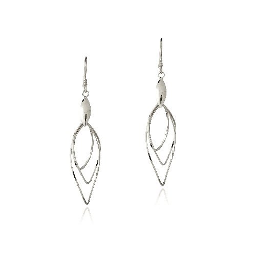 Sterling Silver Three Marquise Twist Dangle Earrings E13072