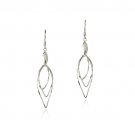 Sterling Silver Three Marquise Twist Dangle Earrings E13072