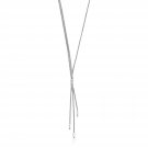 Sterling Silver Three Strand Lariat Necklace with Polished Bars