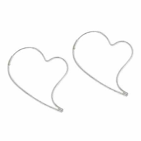 Sterling Silver Trendy Heart Earrings E9219