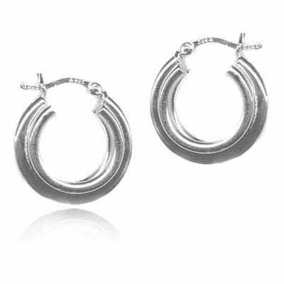 Sterling Silver Triple Hoop Earrings, 16mm H2975