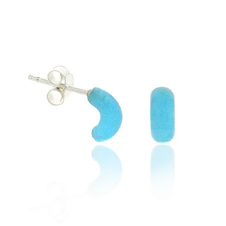 Sterling Silver Turquiose Half Hoop Children's Earrings E9598TQ