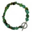 Sterling Silver Turquoise Nugget Toggle Bracelet B9863TQ3