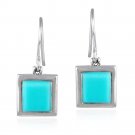 Sterling Silver Turquoise Square Dangle Earrings E457TQ1