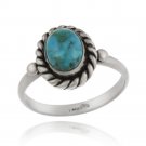 Sterling Silver Turquoise Vintage Solitaire Ring Size 8 R136-8