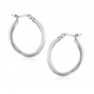 Sterling Silver Twist Design Oval Shape Hoop Earrings D7650992