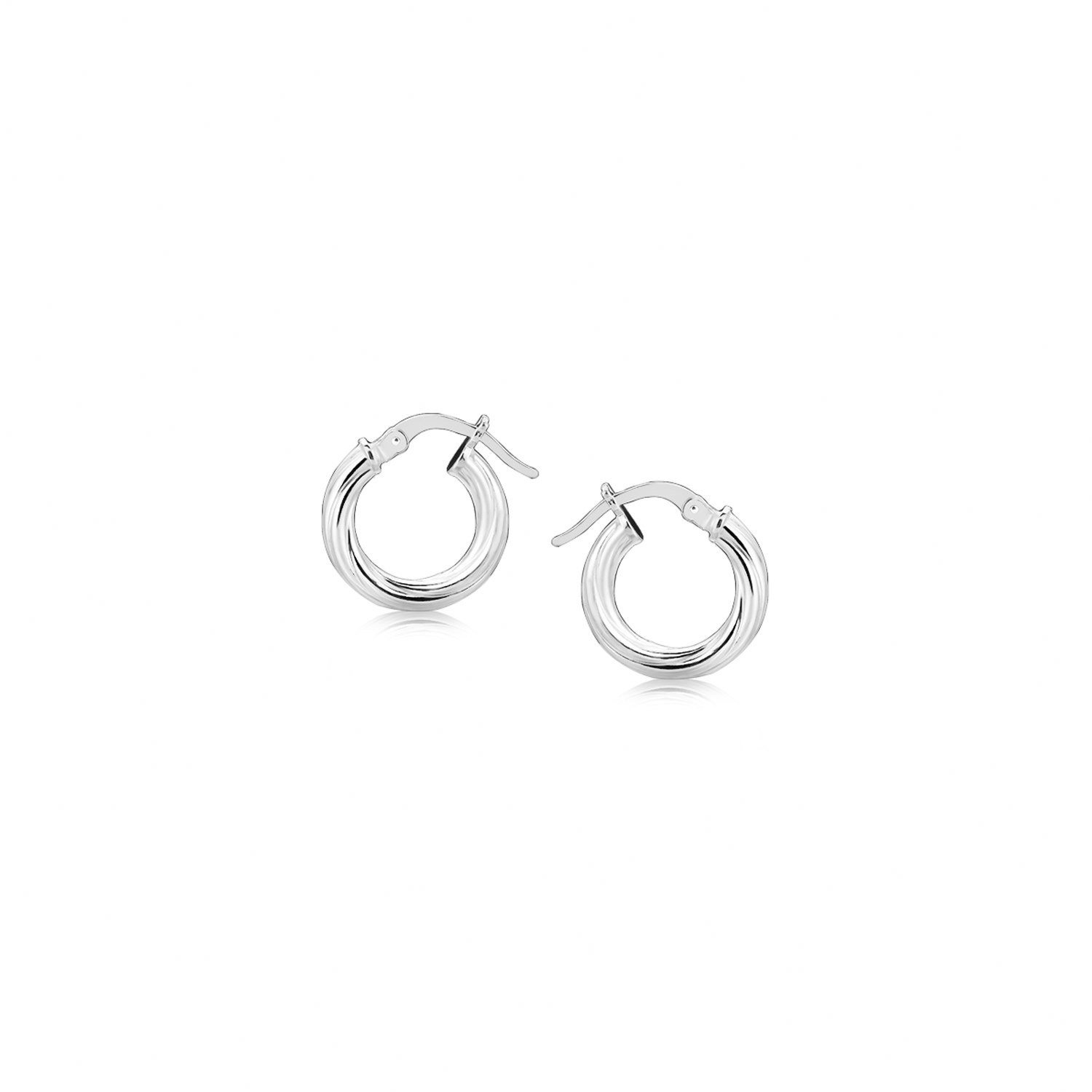 Sterling Silver Twist Style Small Size Hoop Earrings D82043927