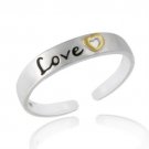 Sterling Silver Two Tone 'Love' Toe Ring TR10810