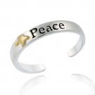 Sterling Silver Two Tone 'Peace' Toe Ring TR10811