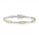 Sterling Silver Two Tone CZ Bracelet BT4598