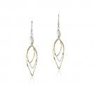 Sterling Silver Two Tone Three Marquise Twist Dangle Earrings ET13072