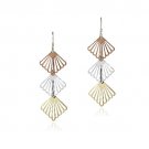 Sterling Silver Two-Tone Triple Seashell Dangle Earrings ET13065