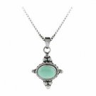 Sterling Silver Variscite Bali Bead East West Pendant P8396V