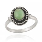 Sterling Silver Variscite Solitaire Vintage Ring Size 7 R133-7