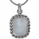 Sterling Silver Vintage Genuine Mother of Pearl Pendant 2073