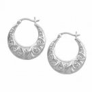 Sterling Silver Vintage Hoop Earrings H2286
