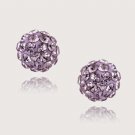 Sterling Silver Violet Crystal Fireball Stud Earrings, 6mm E12608V
