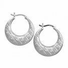 Sterling Silver Weave Design 24mm Hoop Earrings H2283