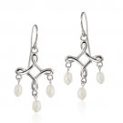 Sterling Silver White Freshwater Cultured Pearl Chandelier Earrings E11756FPL