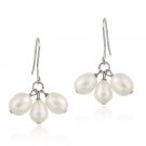 Sterling Silver White Freshwater Cultured Pearl Cluster Earrings E11749FPL
