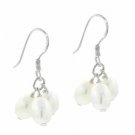 Sterling Silver White Freshwater Cultured Pearl Cluster Earrings E9189FPL