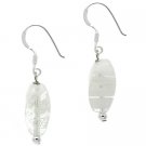 Sterling Silver White Millefiori Murano Glass Bead Dangle Earrings E9096M67