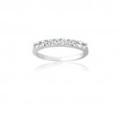 Sterling Silver White Topaz Semi-Eternity Band Ring Size 7 R13025WT-7