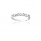 Sterling Silver White Topaz Semi-Eternity Band Ring Size 8 R13025WT-8