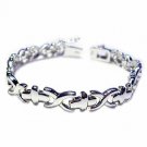 Sterling Silver X & Cross Link Bracelet 1158