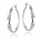 Sterling Silver X Hoop Earrings H13486