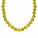 Sterling Silver Yellow, Blue, and White Millefiori Disc Murano Glass Necklace N9248M3