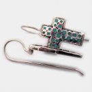 Sterling SilverTurquoise inlay Cross Dangling Earring 1326